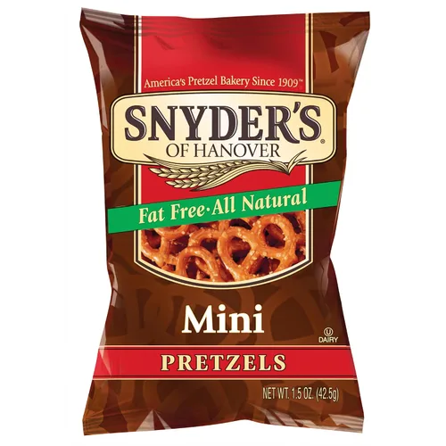 Vista 2 de Snyder's - Mini pretzels totalmente naturales sin grasa, 1.5 onzas, paquete de 48