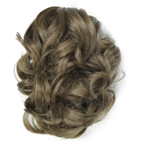 Vista 3 de Wiginway Cola de caballo de pelo para mujer, extensiones de cabello ondulado con clip, color marrón dorado rojizo claro # 12 Marrón dorado rojizo