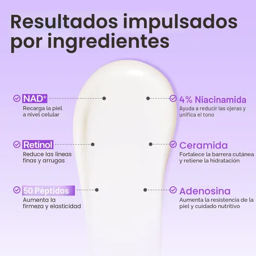 Vista 5 de numbuzin No.9 NAD+ Retinol Crema de ojos, Suero de ojos desinflamante y reafirmante para ojeras, arrugas y líneas finas, Péptidos y Niacinamida