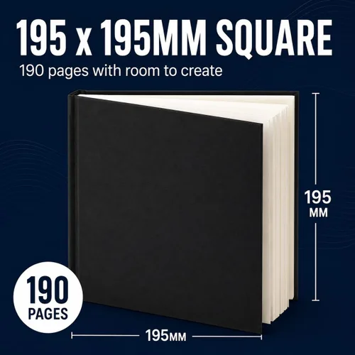 Vista 5 de Seawhite Paño negro Tapa dura 140gsm Cuadrado 8x8