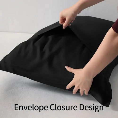 Vista 7 de NTBAY Fundas de almohada estándar, paquete de 2 fundas de almohada de microfibra cepillada de 20 x 26 pulgadas, súper suaves y acogedoras