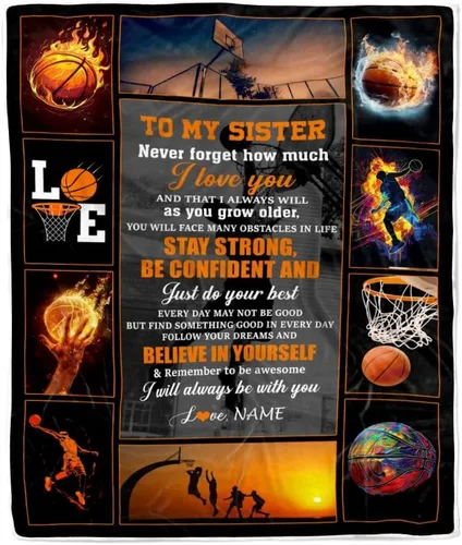 Vista 6 de Manta personalizada con texto en inglés «To My Sister from Brother I Love You Hugs» (texto en inglés) con texto en inglés «To My Sister», «I Love