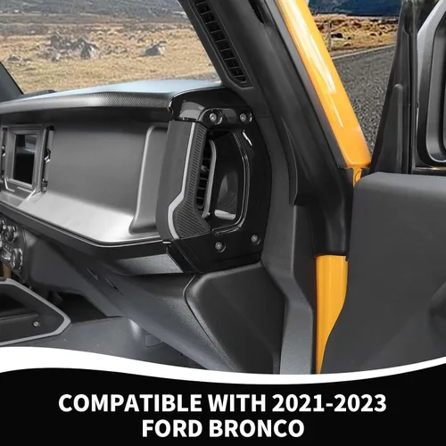 Vista 3 de RAZPOY Cubierta para manija lateral de consola central compatible con accesorios interiores Ford Bronco 2021-2024, color negro