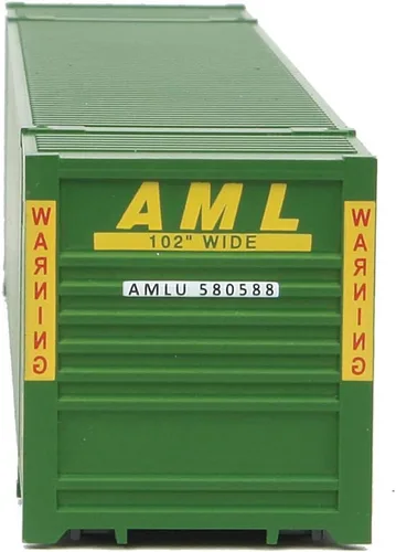 Vista 5 de Walthers SceneMaster HO Modelo a escala de Alaska Marine Lines (verde, amarillo) 53' Singamas Corrugado Side Container