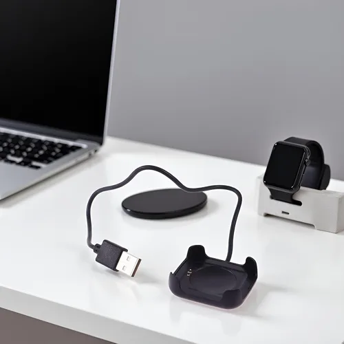 Vista 9 de Cable de carga negro para reloj inteligente HW22, cargador magnético, soporte de muelle, cable de carga USB, adaptadores y cargadores, accesorios