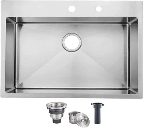 Vista 20 de SHACO Fregadero de barra de 15 x 15 pulgadas, fregadero de cocina pequeño de acero inoxidable de 15 pulgadas, fregadero de cocina pequeño de un solo