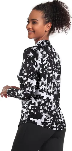 Vista 3 de Misyula - Camisetas de golf para mujer, con cremallera de 14, protección solar, secado rápido, tenis, correr, atletismo, entrenamiento