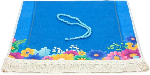 Vista 4 de Ihvan Online Alfombra de oración para niños, alfombra de oración musulmana, regalos islámicos, diseño Janamaz Sajadah, alfombra suave de salah