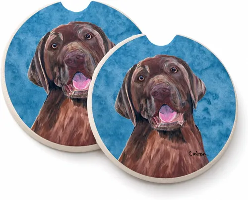 Vista 52 de Caroline's Treasures SS4767-BUCARC - Juego de 2 portavasos para automóvil, diseño de bulldog inglés, absorbentes para automóvil, portavasos
