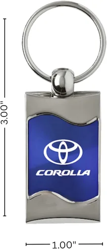 Vista 7 de AU-TOMOTIVE GOLD, INC. Llavero rectangular azul con licencia oficial para Toyota Corolla, Azul