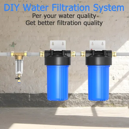 Vista 5 de WHB10 - Carcasa de filtro de agua para toda la casa, se adapta a filtros de sedimentos de 10 x 4.5 pulgadas, etc. para agua de pozos y ciudades