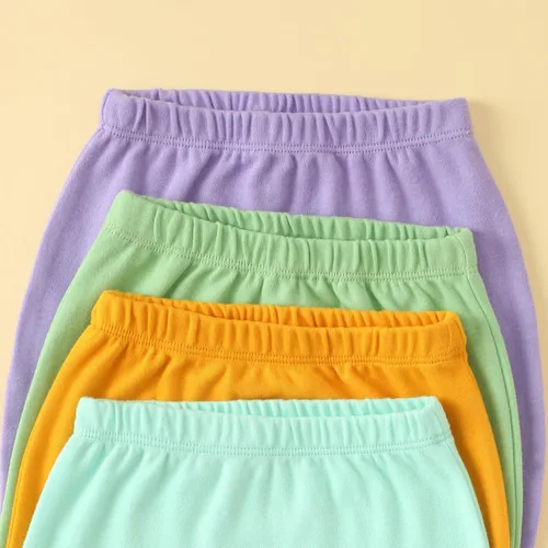 Vista 6 de Hakochia Pantalones para bebé para niños y niñas: 100% algodón, suaves, cómodos, con amplio espacio para pañales, 0-36 meses Multicolor-1
