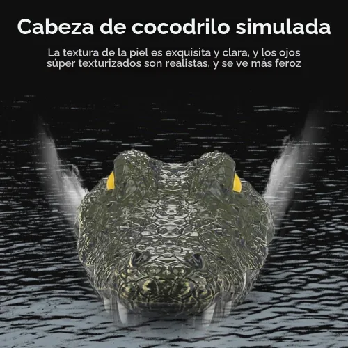 Vista 4 de GoolRC Barco a control remoto de 2.4 GHz con cabeza de cocodrilo para piscinas y lagos, lanchas RC de alta simulación con cabeza de cocodrilo con 2