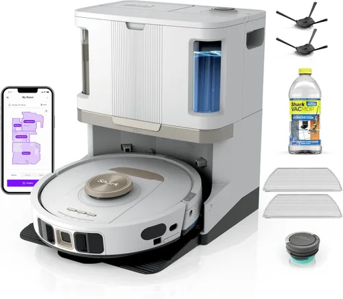 Vista 15 de Shark PowerDetect Robot Aspiradora con base autovaciante con tecnología NeverStuck, limpieza profunda automática en alfombras y suelos duros