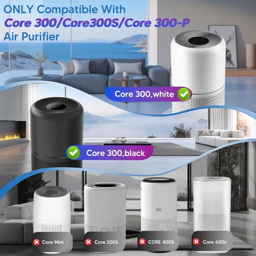 Vista 2 de Filtro de reemplazo Core 300 Compatible con Levoit Core 300 Core 300-RF-TX (Verde), Filtro 3-en-1