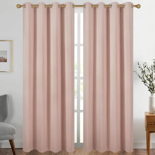 Vista 135 de Diraysid Cortinas opacas beige con ojales para dormitorio, con aislamiento térmico, cortinas de oscurecimiento de habitación, 38 x 54 pulgadas, 2