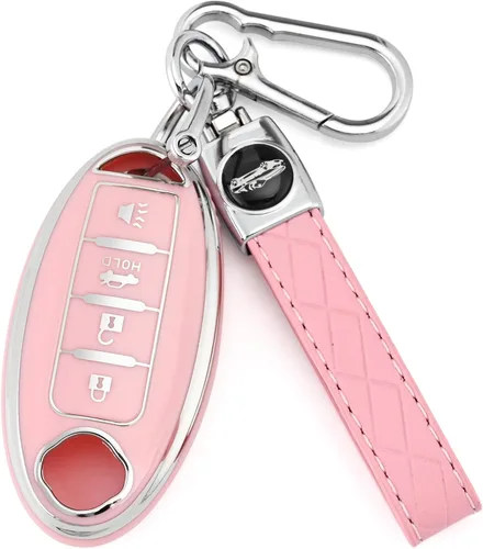 Vista 15 de Joilery Funda para llavero para Nissan Rogue Altima Accesorios, Compatible con llave de 4 botones, Carcasa protectora de TPU para Sentra, Murano