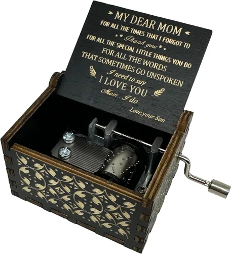 Vista 20 de Caja de música You are My Sunshine from Daughter to Dad, manivela clásica grabada, cajas musicales grabadas, regalos de recuerdo para papá de hija