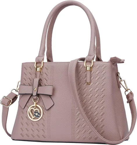 Vista 21 de KKXIU Bolsos tipo satchel para mujer con asa, bolsos de hombro y carteras con bolsillos y cremallera, bolsos cruzados de cuero