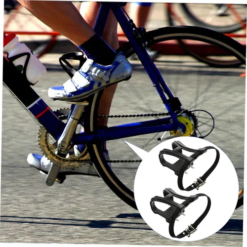 Vista 8 de BESPORTBLE 2 juegos de ciclismo pedal dedo dedo clip correa plástico ajustable seguridad dedo del pie clips