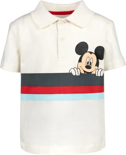 Vista 4 de Disney Conjunto de camisa polo y pantalones cortos de El Rey León Mickey Mouse Cars, de niño pequeño a niño grande Blanco / Azul