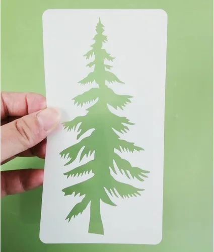 Vista 3 de 15 plantillas de árboles, pino abeto ciprés cedro de 3 x 6 pulgadas, plantillas de bosque de árboles de Navidad para pintar, plantillas de árbol