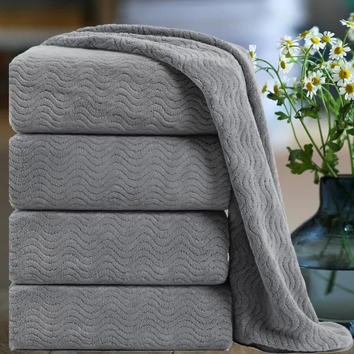Vista 19 de Smuge Juego de toallas de baño texturizadas ultrasuaves de 8 piezas para baño, ducha, piscina, cocina, secado rápido, ligeras y altamente