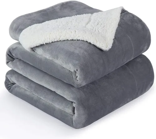 Vista 32 de NANPIPER - Manta de forro polar Sherpa, suave y esponjosa, mantas individuales para sofá, color negro, de 60x80 pulgadas