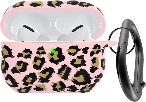 Vista 14 de Funda para Airpods Pro 2 con llavero, funda protectora de silicona suave rosa para Apple Airpods Pro Gen 2, LED frontal visible