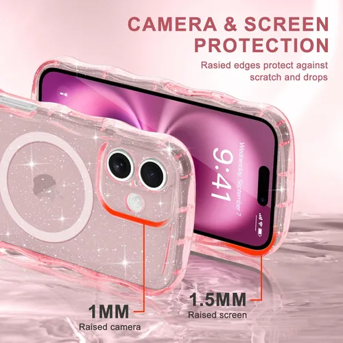 Vista 266 de Pepmune Funda magnética para iPhone 17 Pro Max, color rosa