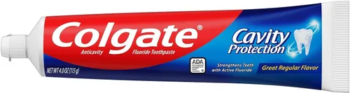 Vista 5 de Colgate Cavity Protection - Pasta de dientes con flúor, sabor regular, 8 onzas, paquete de 6