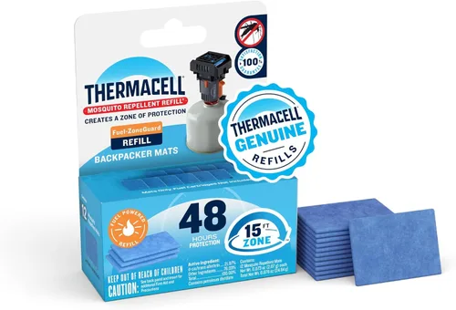 Vista 9 de Thermacell Backpacker - Solo tapetes repelentes de mosquitos, 48 horas, incluye 12 tapetes repelentes, compatible con repelente Backpacker