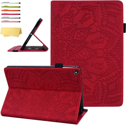 Vista 17 de Funda para Kindle Fire HD 8 de 8ª/7ª/6ª generación (2016/2017/2018) con soporte, soporte para lápices, bolsillos