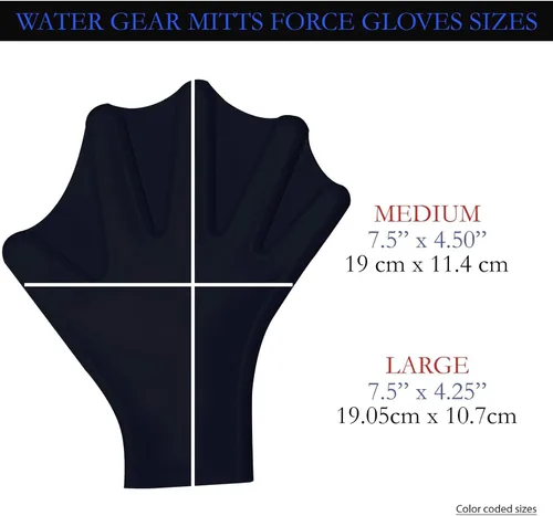 Vista 5 de Water Gear Guantes de silicona Force - Guantes Aqua Fitness - Ideal para entrenamientos y buceo - Diseñado con agarre mejorado