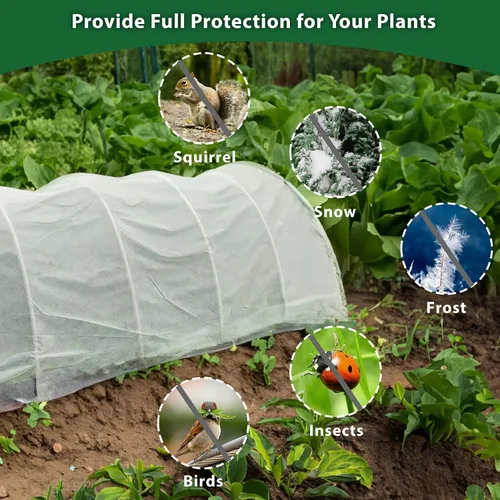 Vista 5 de Cubiertas para Plantas de 10 x 33 Pies Protección contra Congelación, 1.06 oz/yd² Tela de Cobertura de Hileras Flotante Grande y Gruesa