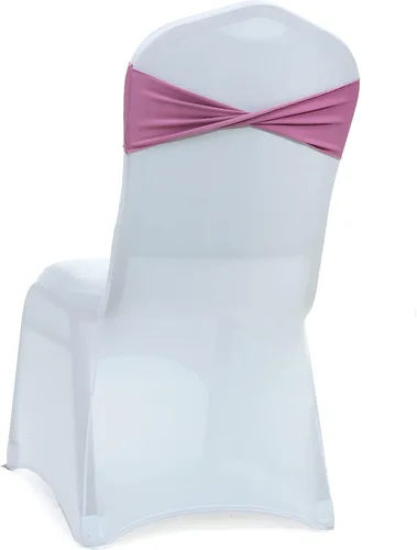 Vista 11 de MDS Paquete de 100 bandas de elastano para silla, bandas lisas sin hebilla, reutilizables, elásticas, para decoración de bodas, recepciones, Azul