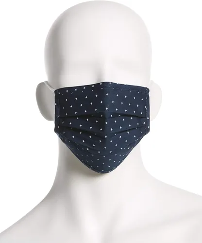 Vista 7 de Perry Ellis - Cubrebocas estándar de tela plisada, reutilizables (paquete de 3, estampados y colores surtidos)