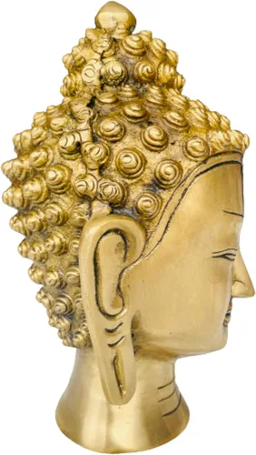 Vista 3 de QT S Buddha Head Idol Escultura Budista Escultura Escultura Escultura 12 pulgadas 7.5 libras para decoración del hogar, sala de estar, regalos Ídolo