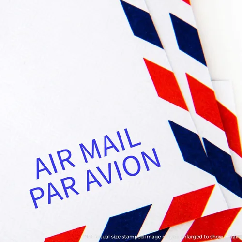 Vista 5 de Sello Avion Autoentintado para Correo Aéreo Par – Tinta Negra