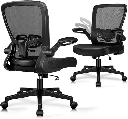 Vista 12 de Sillas de escritorio de oficina con ruedas, silla ergonómica de malla con soporte lumbar de altura ajustable, silla giratoria para computadora