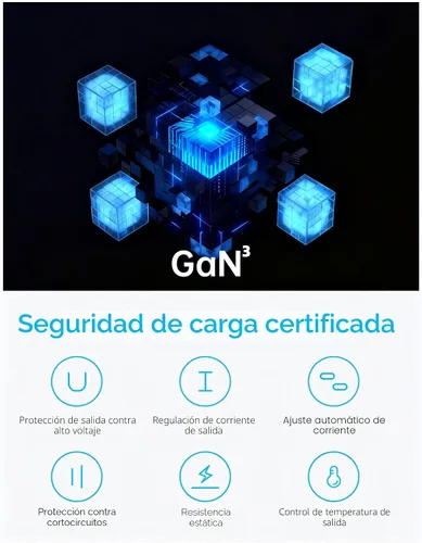 Vista 5 de Estación de carga USB C, estación de carga rápida GaN III de 7 puertos de 140 W, estación de carga USB PD 3.0 para múltiples dispositivos