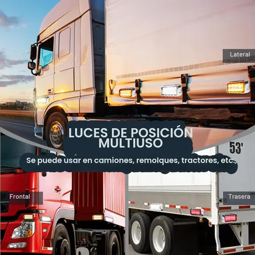 Vista 4 de Agrieyes Luces estroboscópicas ámbar 2 en 1, con luz de posición roja, luces intermitentes de base de aluminio para vehículos de rescate, luces LED