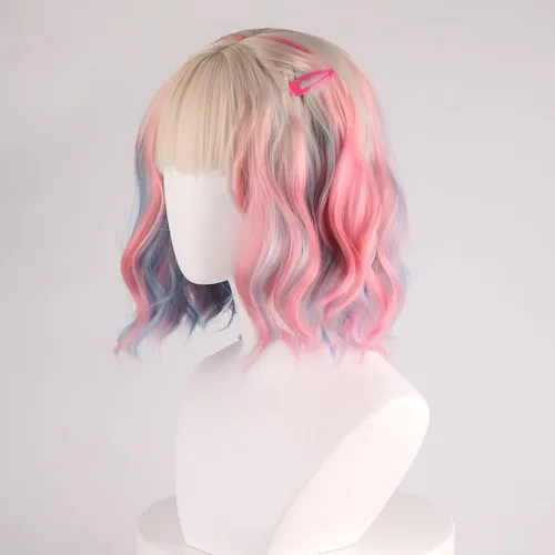 Vista 51 de COSPLAZA Cosplay Pelucas Moda Corto Azul Anime Cabello Elegante Mujer Fiesta Peluca