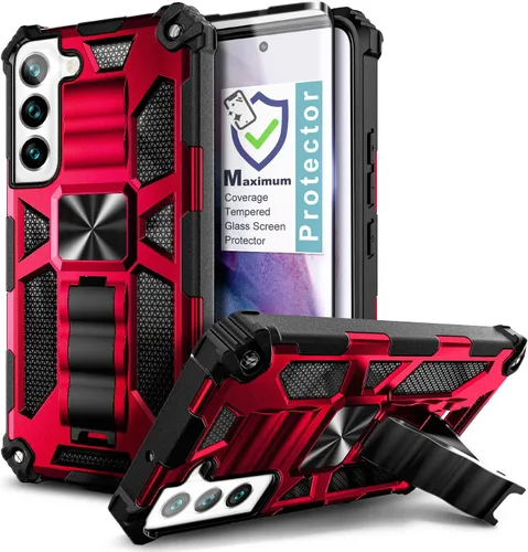 Vista 7 de NZND Funda de teléfono diseñada para Samsung Galaxy A14-5G, color negro, con protector de pantalla, protección de cuerpo completo a prueba de golpes