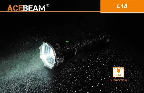 Vista 3 de ACEBEAM Linterna LED OSRAM de largo alcance L18 -1500 lúmenes, distancia de haz de 0.6 mi, batería no incluida