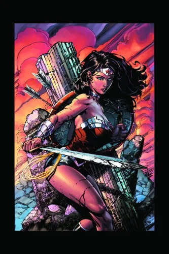 Vista 2 de Wonder Woman Original Artwork - Camiseta gráfica negra para hombre