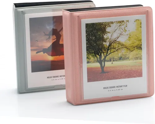 Vista 10 de Álbum de fotos de 33 bolsillos para cámara instantánea Polaroid, apto para fotos de 3.5 x 4.25 pulgadas, material de PVC y resistente al agua Negro