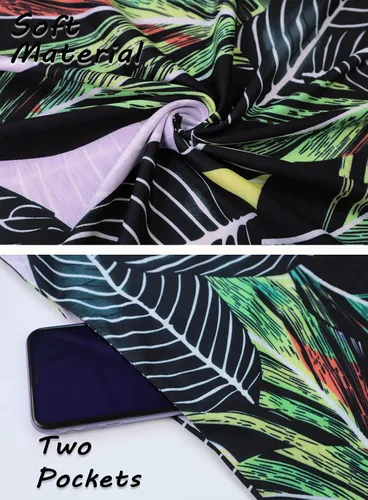 Vista 11 de SimpleFun - Vestidos de verano para mujer, camiseta floral, vestido de playa de estilo bohemio, informal, con bolsillos y sin mangas