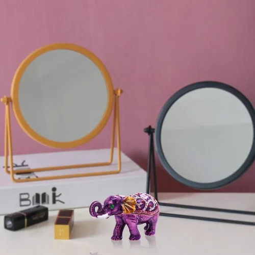 Vista 4 de YU FENG Joyero de elefante con bisagras figura de elefante coleccionable caja de joyería morado
