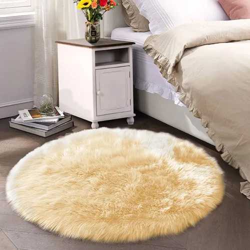 Vista 89 de Latepis - Alfombra rectangular de piel sintética tipo lana de oveja suave y esponjosa de estilo bohemio para sala de estar, dormitorio y residencias